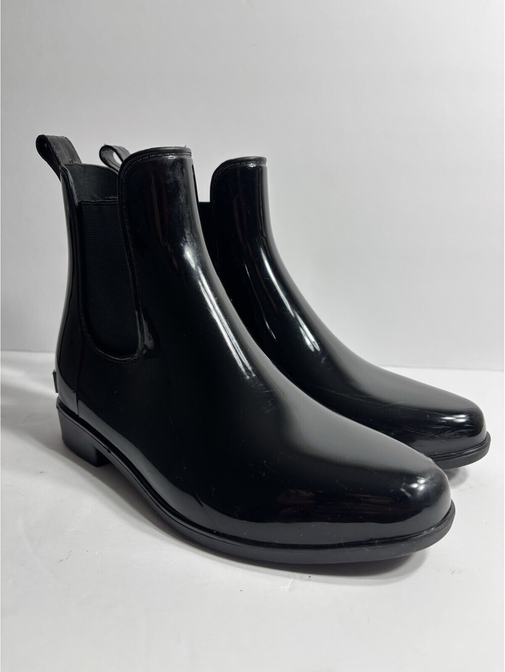 Ralph Lauren Tally-Bo-Rai Black Chelsea Rain Boots Women's Size 6